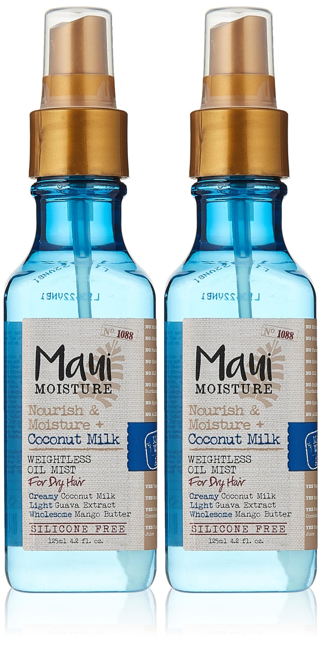 Maui Moisture Oil Mist Coconut Milk 4.2 Ounce (Nourish/Moisture) (125ml) (2 Pack)