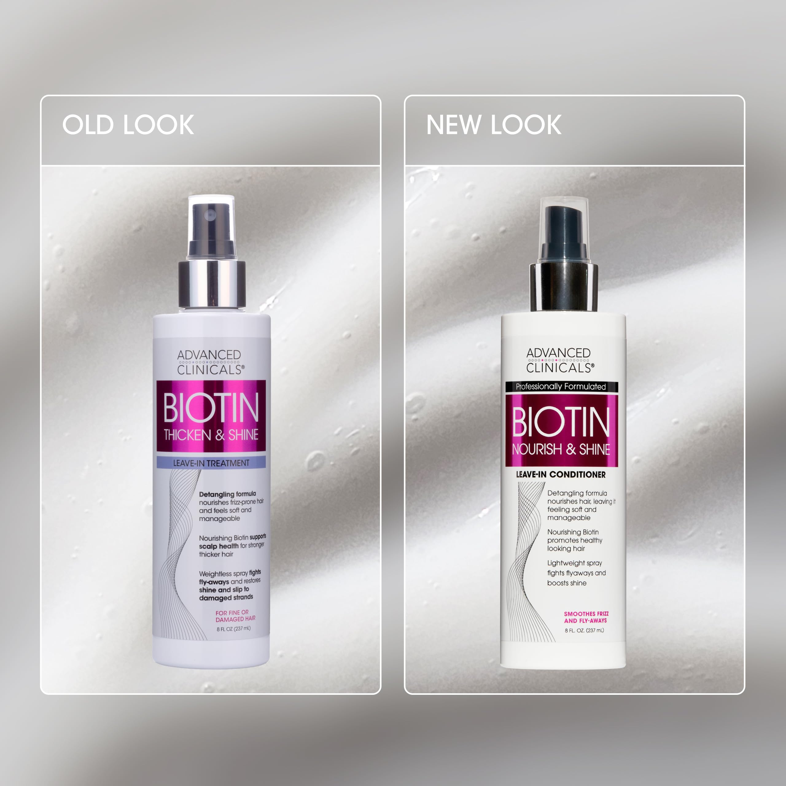 Advanced Clinicals Hair Spray Thicken & Shine Leave In Treatment, Nourishing Detangling Formula for Fine, Damaged, or Frizz Prone Hair, Supports Scalp Health for Strong Thick Hair, 8 Fl Oz