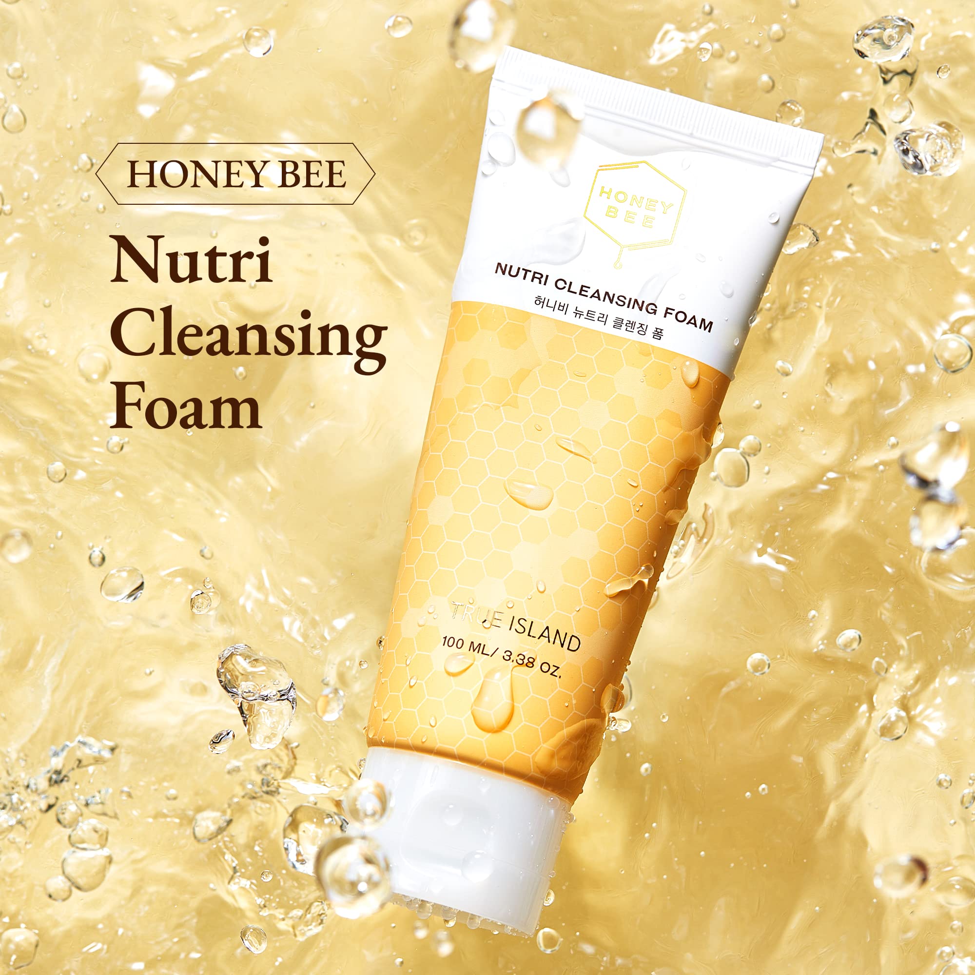 [TRUE ISLAND] HONEY BEE NUTRI CLEANSING FOAM - 100ml / 3.38 oz. l Korean Beauty Facial Cleanser