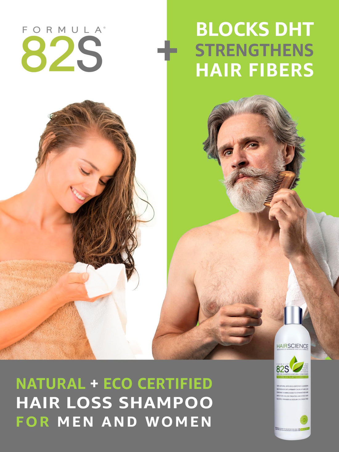 Hair Science Formula 82S | Hair Loss Shampoo With Natural Conditioners | Contains Dht-Blocker: Saw Palmetto + Panthenol, Biotin, Phytokeratine, Vitamin E, Babassu Oil, Seaweed Extract & Amino Acids