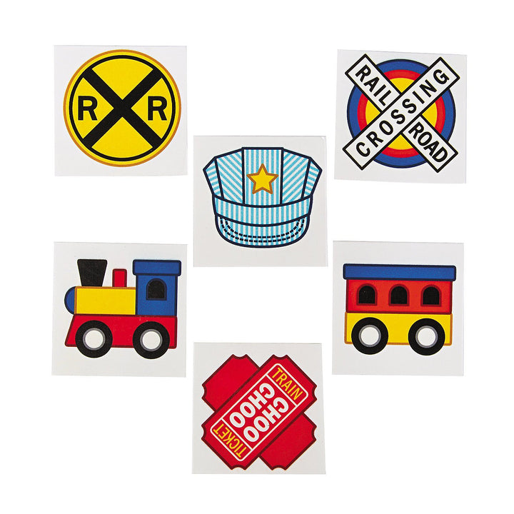 Train Party Tattoos 72 Pc