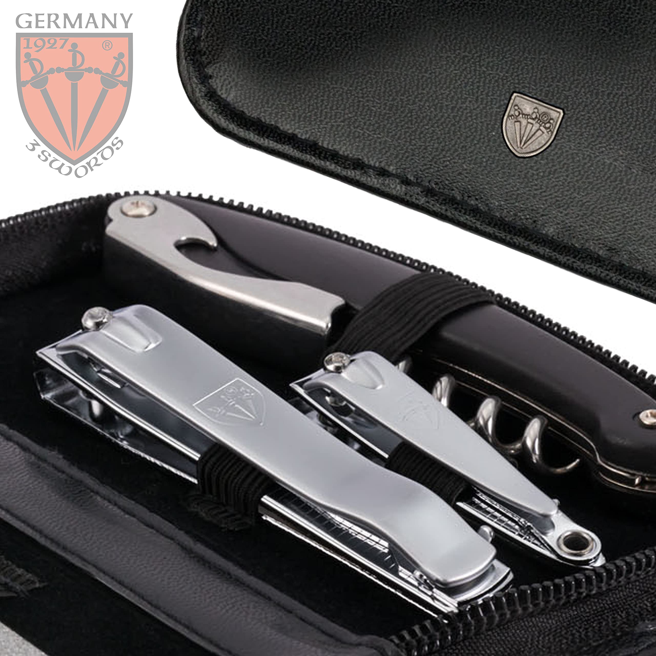 Three Swords Exclusive 5 Piece Manicure Pedicure Grooming Nail Care Set / Kit / Case Basic Standard Quality (000804)