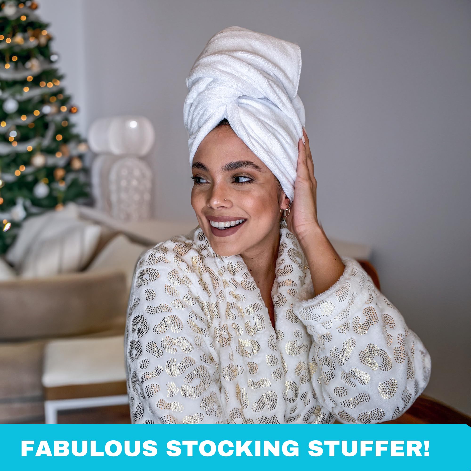 Bondi SPA Microfiber Hair Towel – Perfect Stocking Stuffer for Women - Dries Hair 50% Faster – Anti-Frizz Hair Towel – Super Absorbent & Soft - XL (Rectangle)