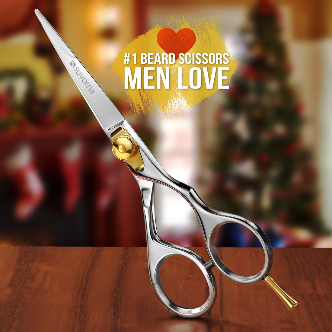 Suvorna 5 Men s Beard & Mustache Trimming, Cutting and Styling Scissors with Tension Adjustment. Only Razor Edge Barber Scissors Designed for Next Level of Beard Grooming Comes with Lifetime Warranty