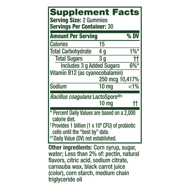 Align Probiotic, Bloating Relief + Food Digestion, Probiotics for Women and Men, Probiotic Helps Soothe Occasional Bloating*, With Vitamin B12 to Help Break Down Food into Cellular Energy*,60 Gummies