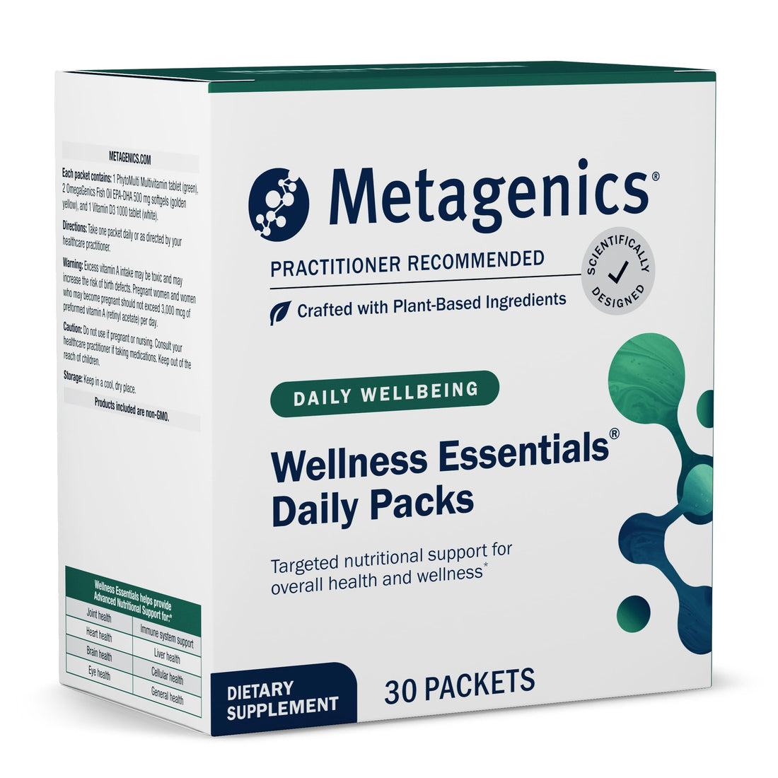 Metagenics Wellness Essentials Daily Packs - 30 Daily Multivitamin Packs - Heart Health Support* - with Vitamin A, C, D, E - Omega-3 Fatty Acids - Non-GMO & Gluten Free - 30 Packets