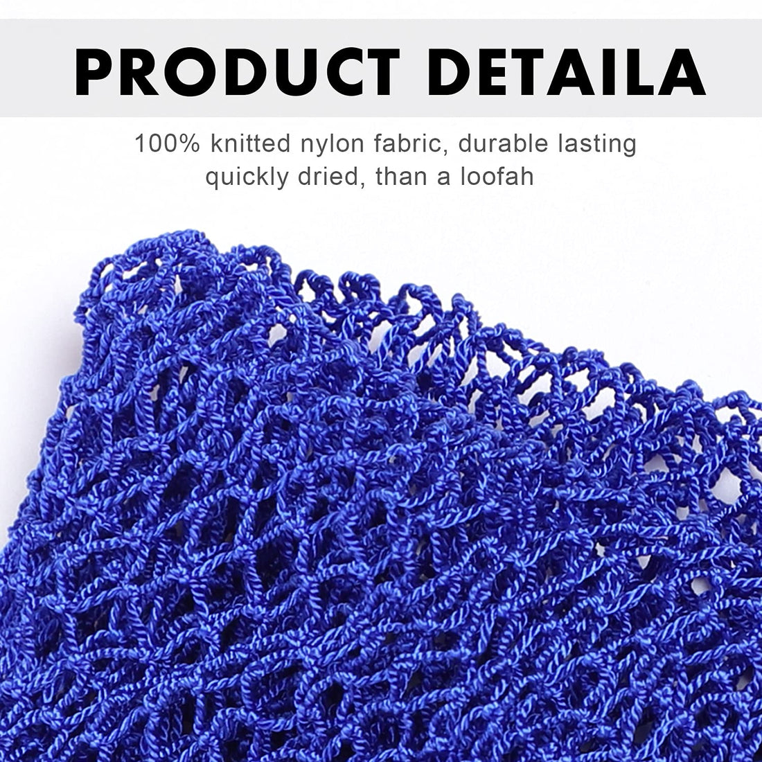 African Net Long Bath Net Sponge,JASSINS African Bathing Sponge,Body Exfoliating Long Net Shower Body Scrubber Back Scrubber Skin Smoother,Stretch Length to 66 INCH (Blue)