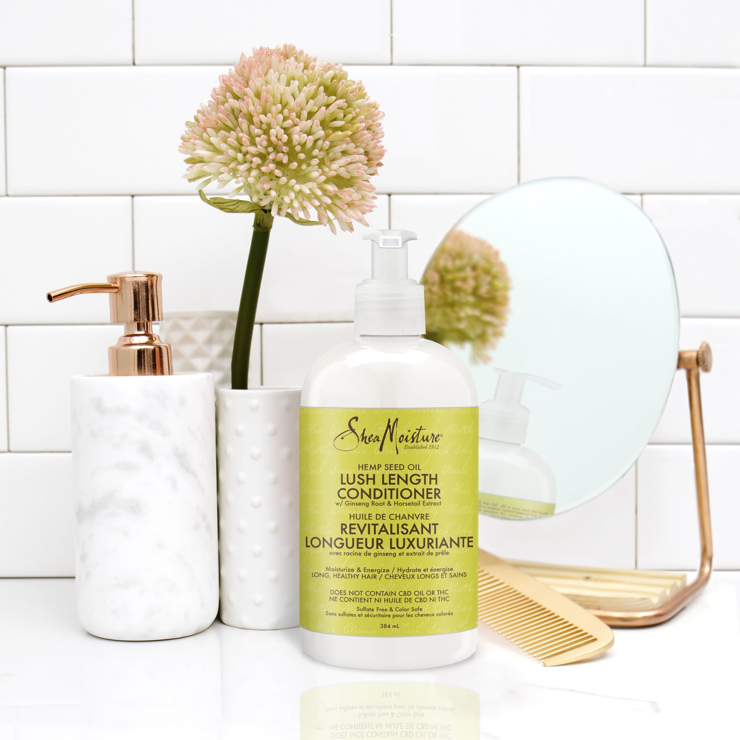 Shea Moisture Cannabis Sativa Hemp Seed Oil Lush Length Conditioner Unisex, 12.98 Fl Oz (Pack of 1)