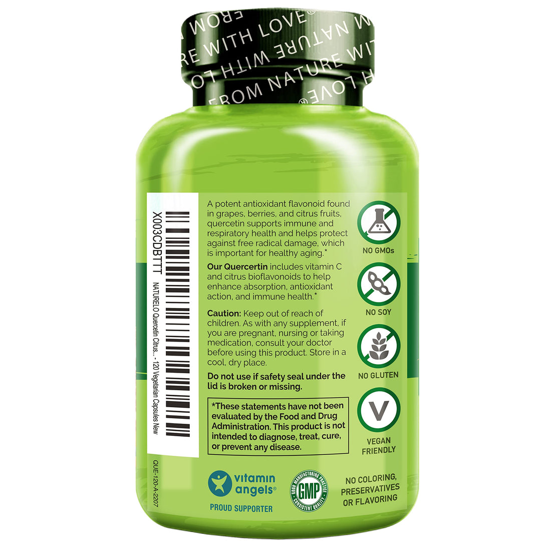 NATURELO Quercetin Citrus Bioflavonoid Complex with Enhanced Absorption - 120 Vegetarian Capsules