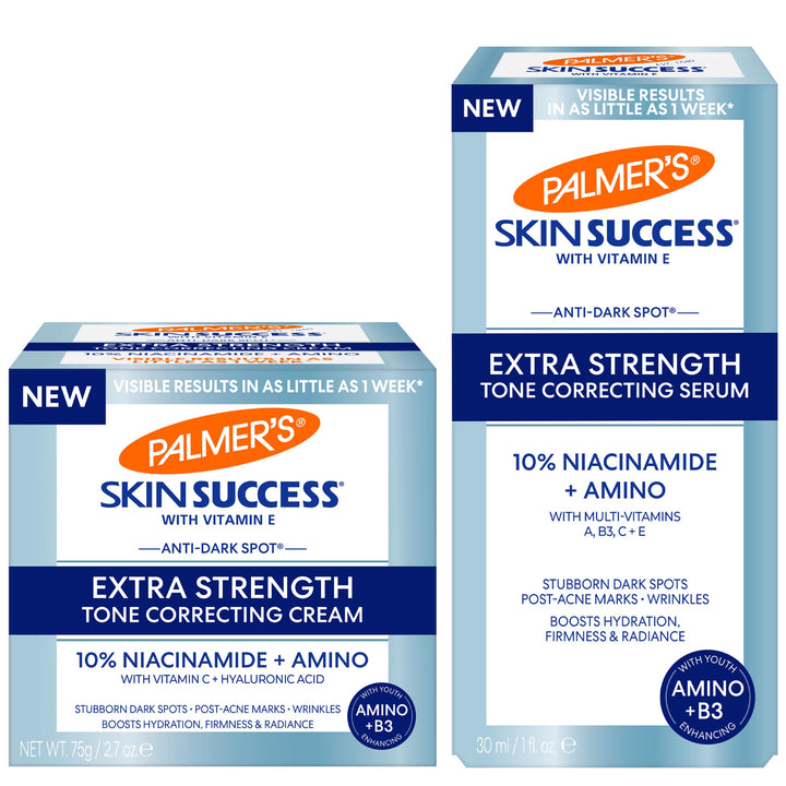Palmer's Skin Success Skin Care Set, Extra Strength Tone Correcting Serum & Cream (Pack of 2) Niacinamide & Amino Acids for a More Radiant Complexion, Dark Spot Corrector for Discoloration & Age Spots