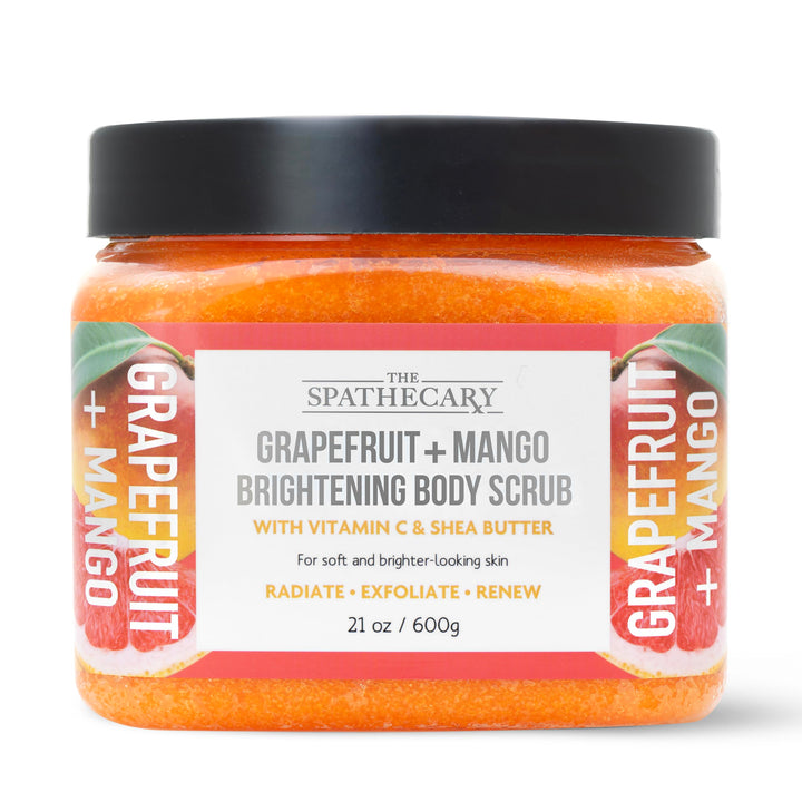 The Spathecary Grapefruit + Mango Brightening Body Scrub, 21 oz, Ultra Hydrating and Exfoliating Scrub for Nourishing Essential Body Care