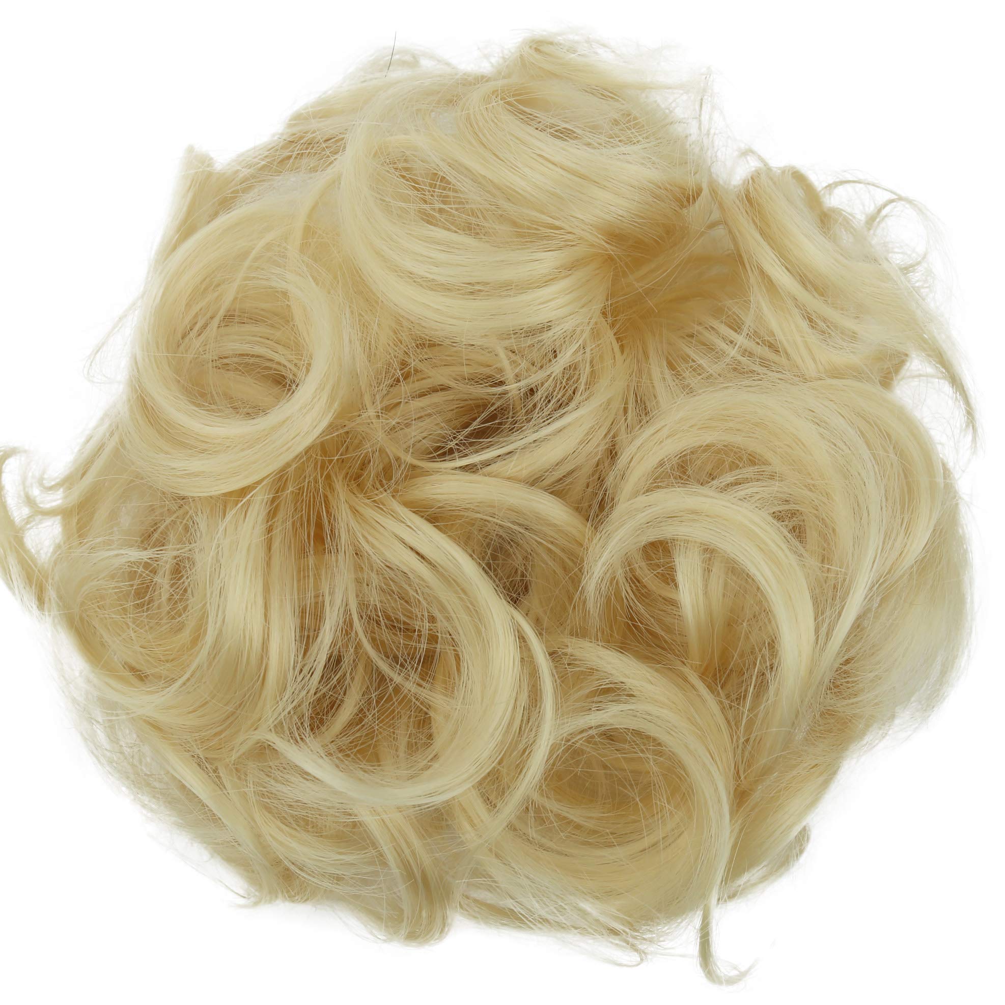 Bleach blonde G11E_613B : PRETTYSHOP Hairpiece Hair Rubber Scrunchie Scrunchy Updos VOLUMINOUS Curly Messy Bun Bleach blonde G11E_613B