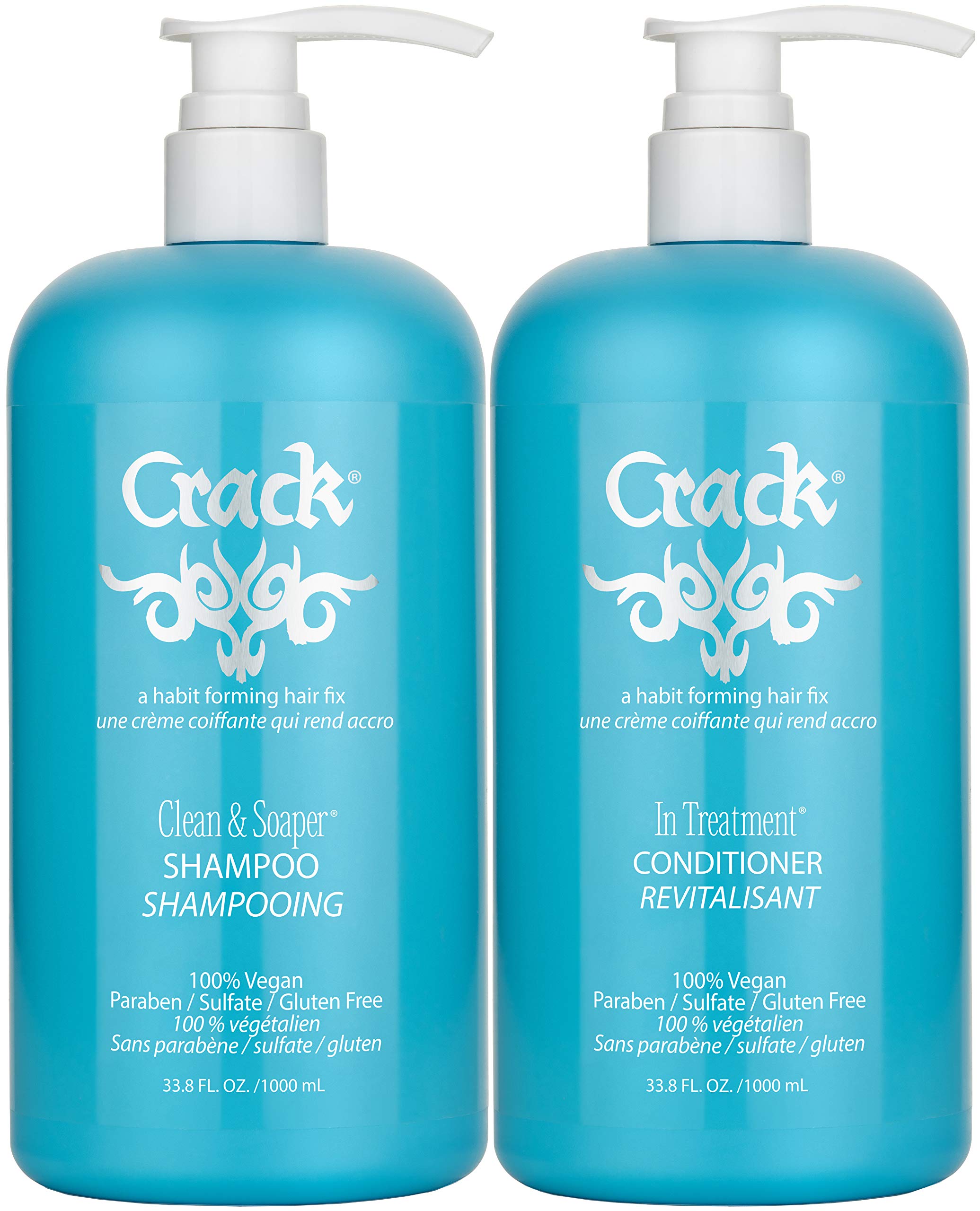 CRACK CLEAN & SOAPER SHAMPOO & IN TREATMENT CONDITIONER 33.8 OZ PUMP INCLUDED