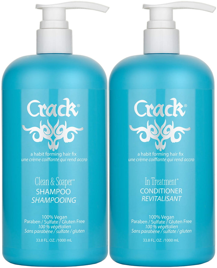 CRACK CLEAN & SOAPER SHAMPOO & IN TREATMENT CONDITIONER 33.8 OZ PUMP INCLUDED