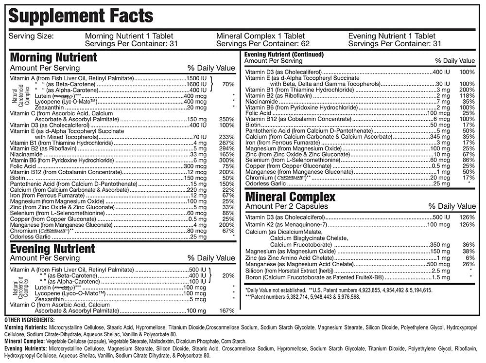 Clientele Daily Nutrient Supplements