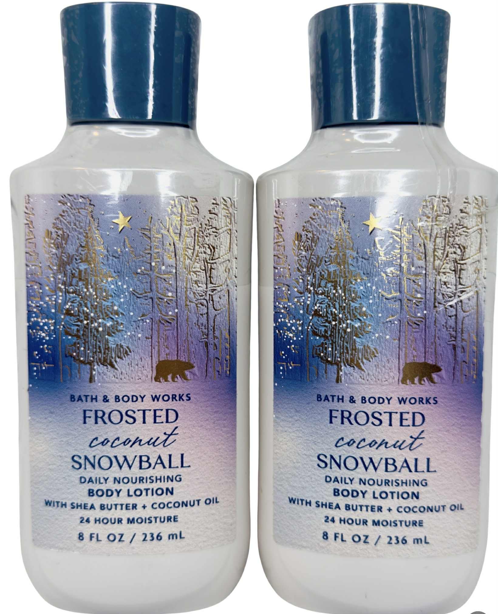 Bath and Body Works 2 Pack Frosted Coconut Snowball Super Smooth Body Lotion 8 Oz