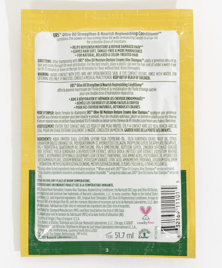 ORS Olive Oil Strengthen & Nourish Replenishing Conditioner Travel Packet 1.75 Ounce (Pack of 6)