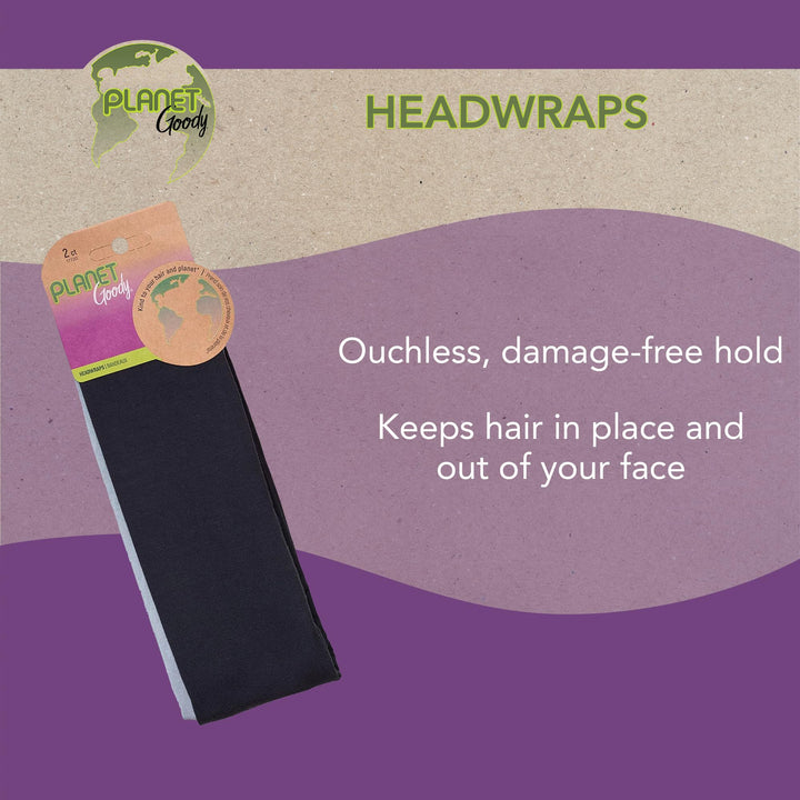 Goody Planet Goody Sustainable and Earth Friendly Organic Bamboo Fabric Headbands, Mint and Black, 2 Count