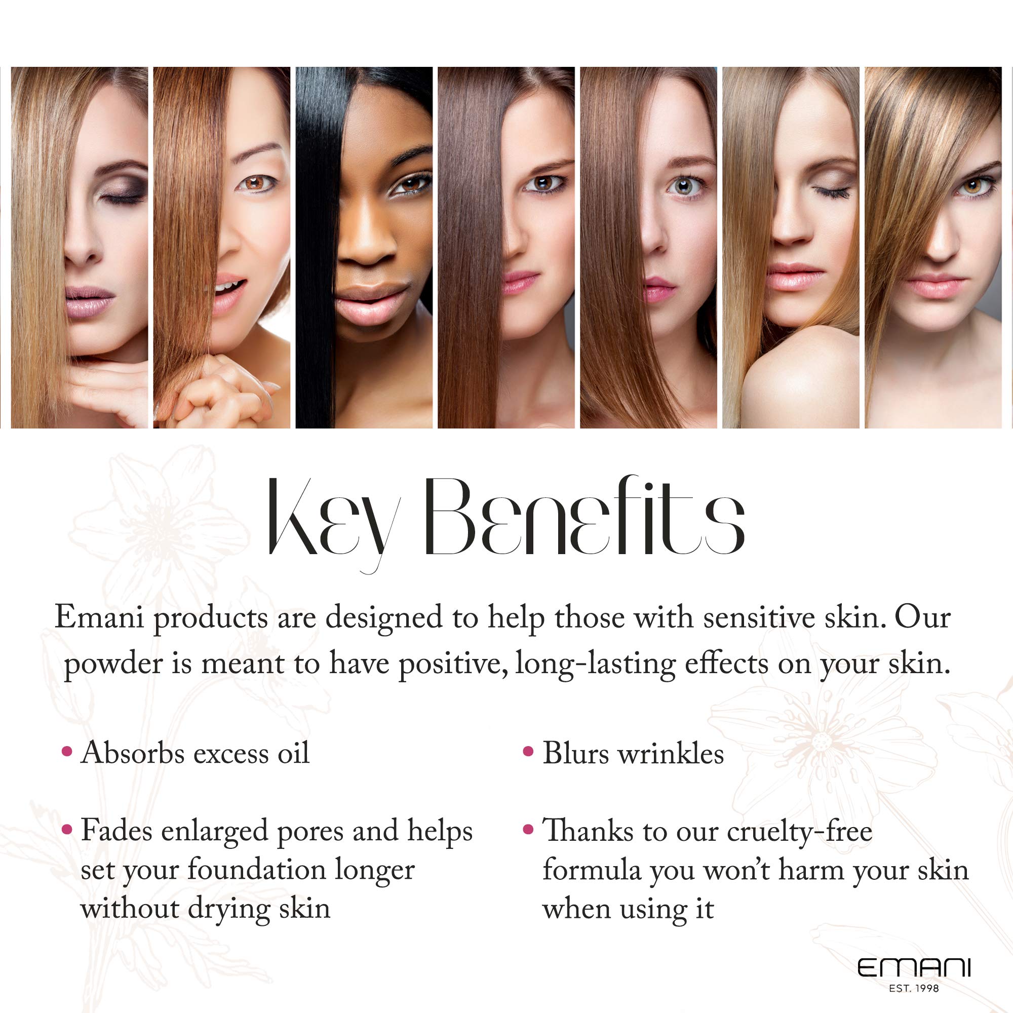 Emani Natural, Vegan Bye Bye Shine Invisible Matte Finishing Powder 0.42oz