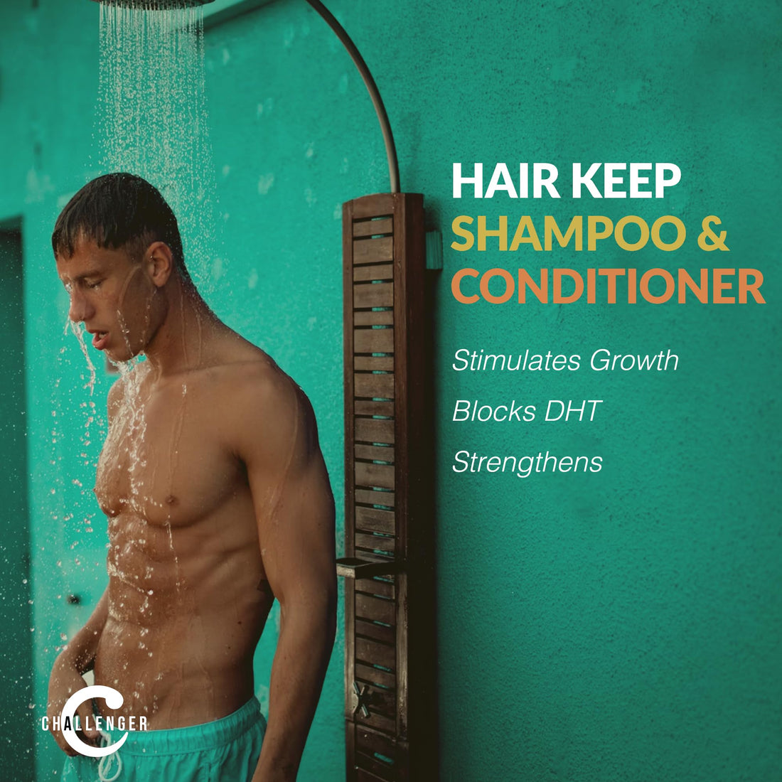 Challenger Men's Hair Keep Shampoo & Conditioner, 2X 10 Oz Bottles | Hair Growth Combo | DHT Blockers| w/Baicapil, Capixil, Rejuvasoft, HairSpa | Caffeine, Biotin, Argan Oil, Coconut Oil & more!