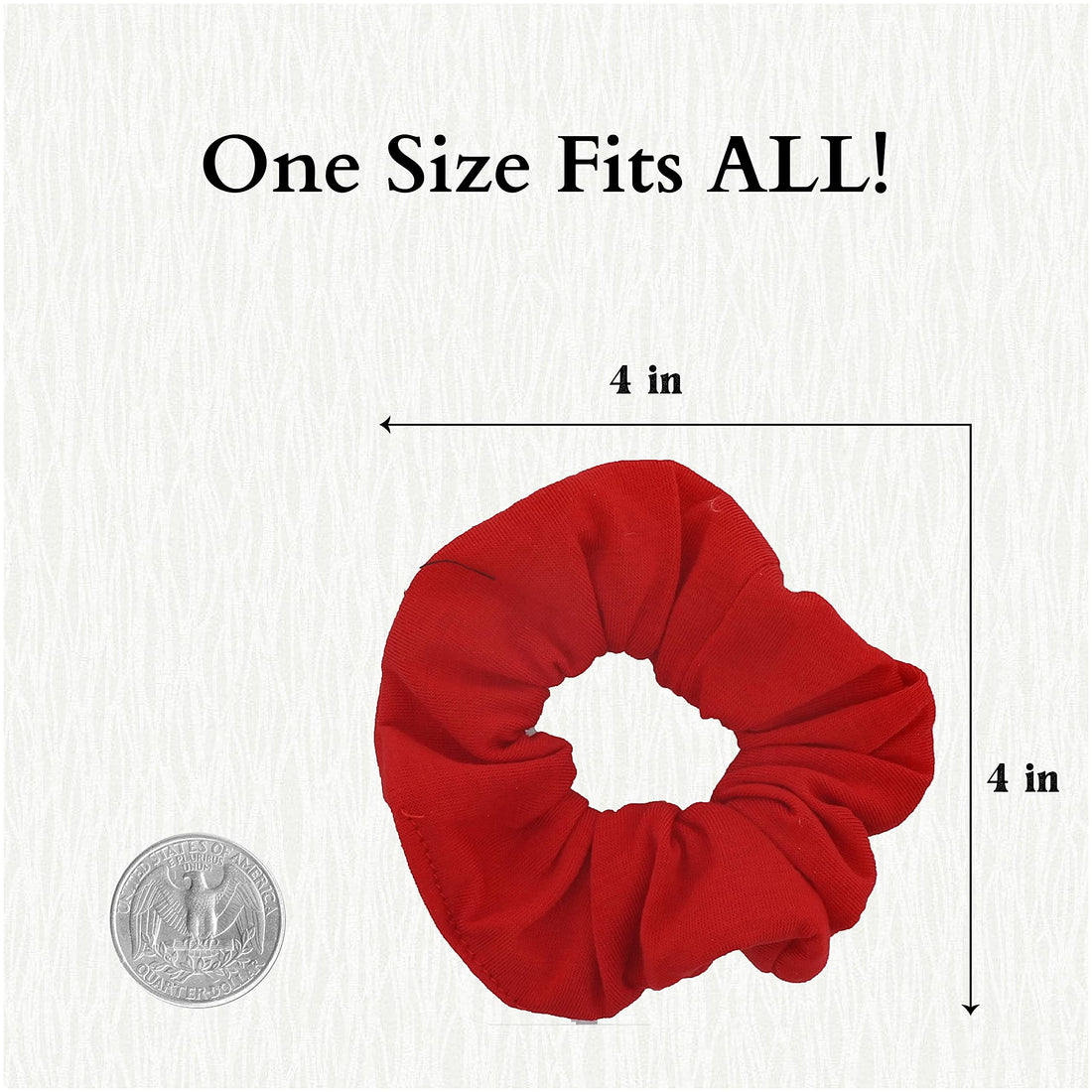 12 Pack Solid Hair Ties Scrunchies - Red