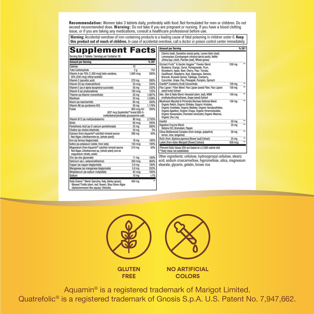 Nature's Way Alive! Max3 Potency Women's Complete Multivitamin, Supports Energy Metabolism, Heart & Bone Health*, with B-Vitamins Including Methylated B12 and Folate, 90 Tablets (Packaging May Vary)