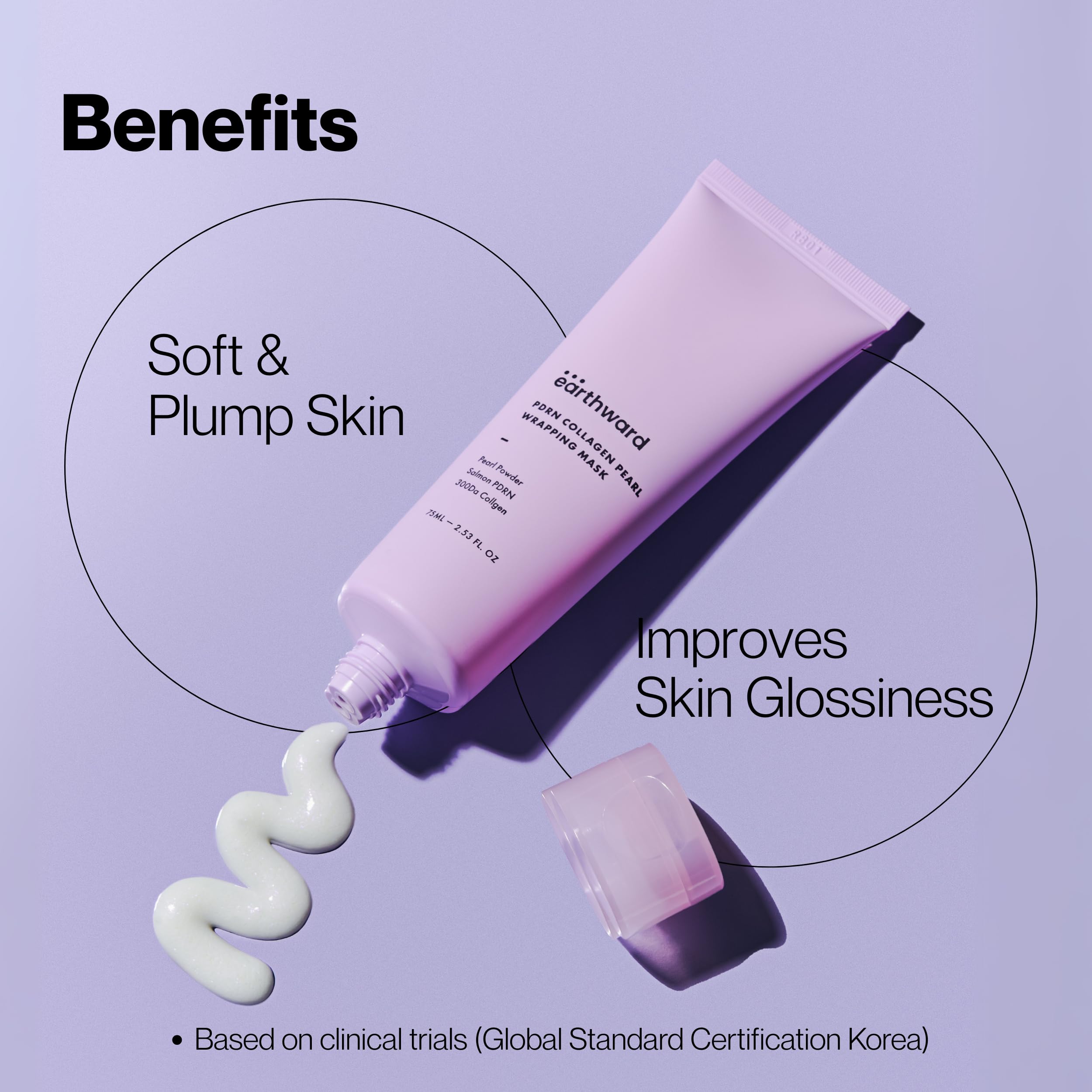 EARTHWARD Salmon DNA PDRN Collagen Pearl Mask | Overnight Wrapping Mask | for younger looking Korean Skincare | 2.53 fl.oz