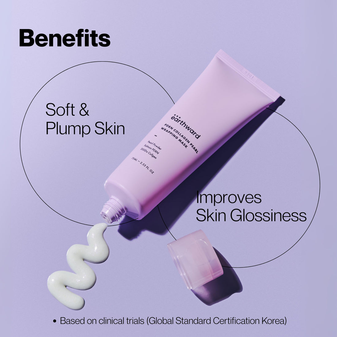 EARTHWARD Salmon DNA PDRN Collagen Pearl Mask | Overnight Wrapping Mask | for younger looking Korean Skincare | 2.53 fl.oz