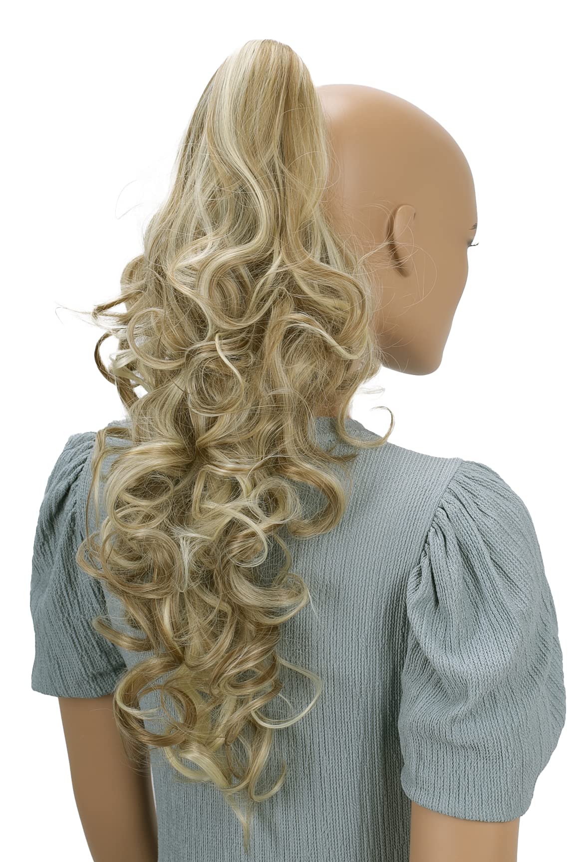 dirty blonde mix highlights #28H613 H14 : 22 & 140g Hair Piece Pony Tail Extension (BLONDE MIXPLATINUM) Very Long & Voluminous curled wavy Heat-Resisting