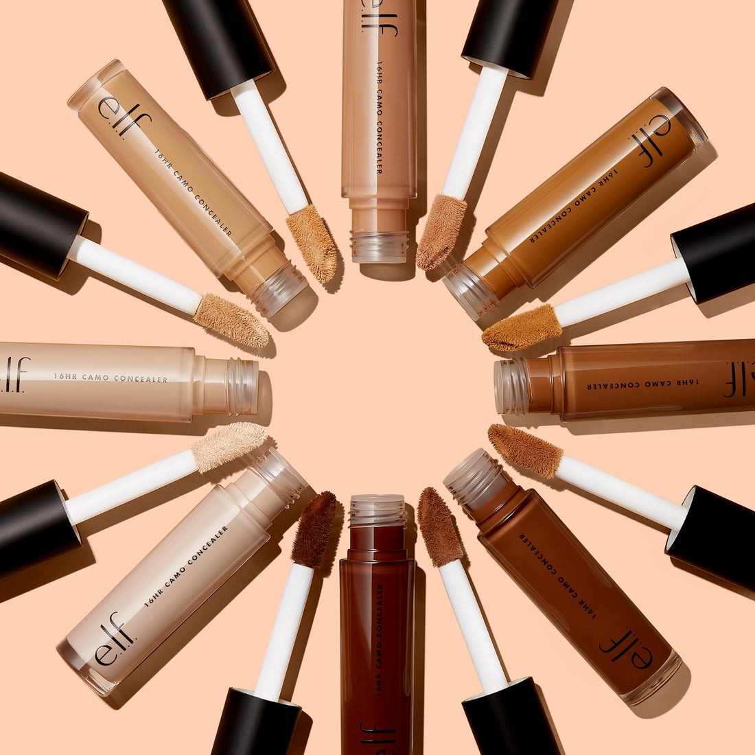 e.l.f. 16Hr Camo Concealer Fullcoverage Formula, Deep Chestnut, 0.203 Fl Oz