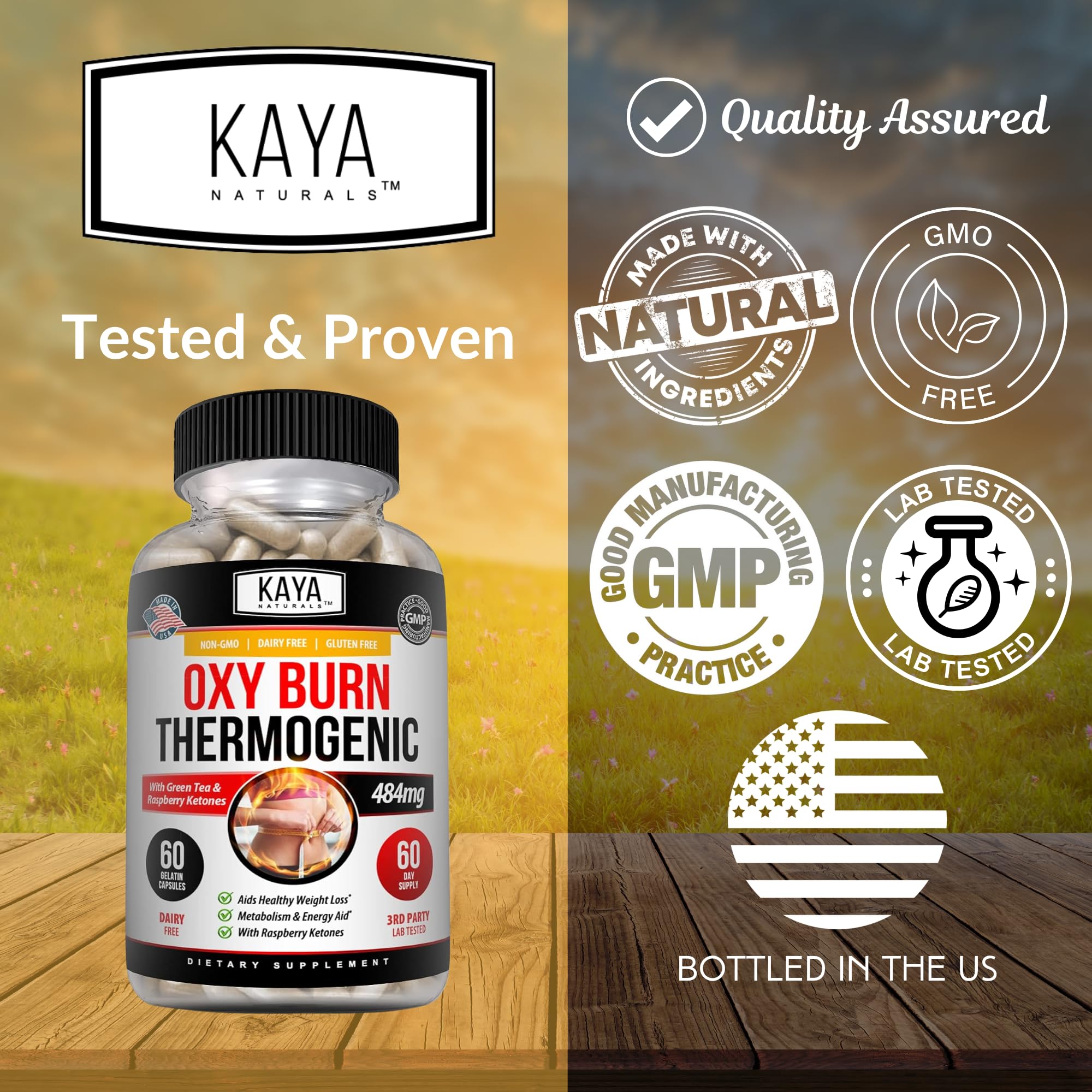 Kaya Naturals Supreme Fat Burner - Weight Loss Pills Women & Men - Appetite Suppressant Supplement - Powerful Thermogenic Diet Pills - Natural Energy Boost Oxy Burn 60 Count