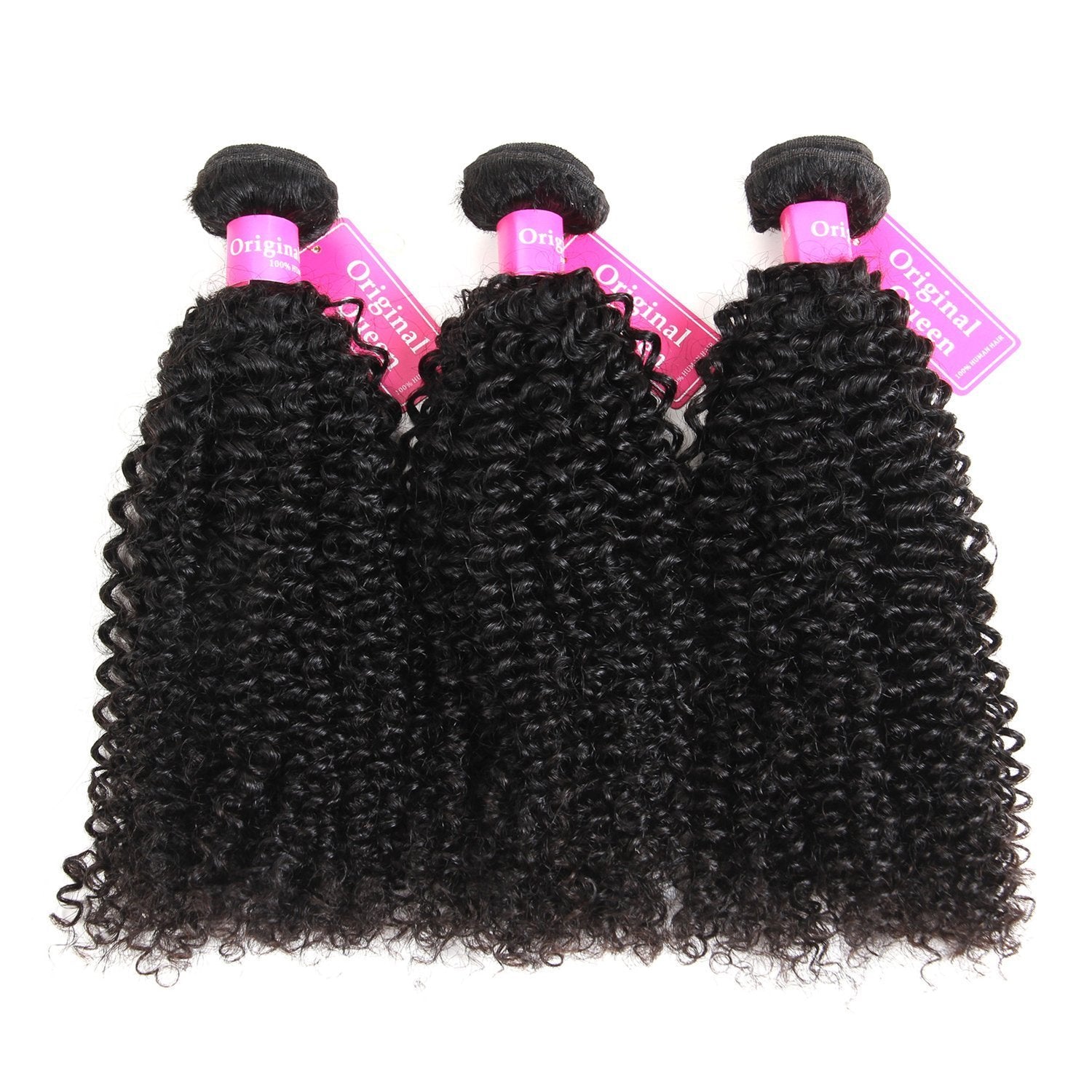 10 12 14inches : Original Queen 100% Brazilian Unprocessed Virgin Kinky Curly Human Hair Weave 3 Bundles Deep Curly Hair Extensions Mixed Length 10 12 14inches
