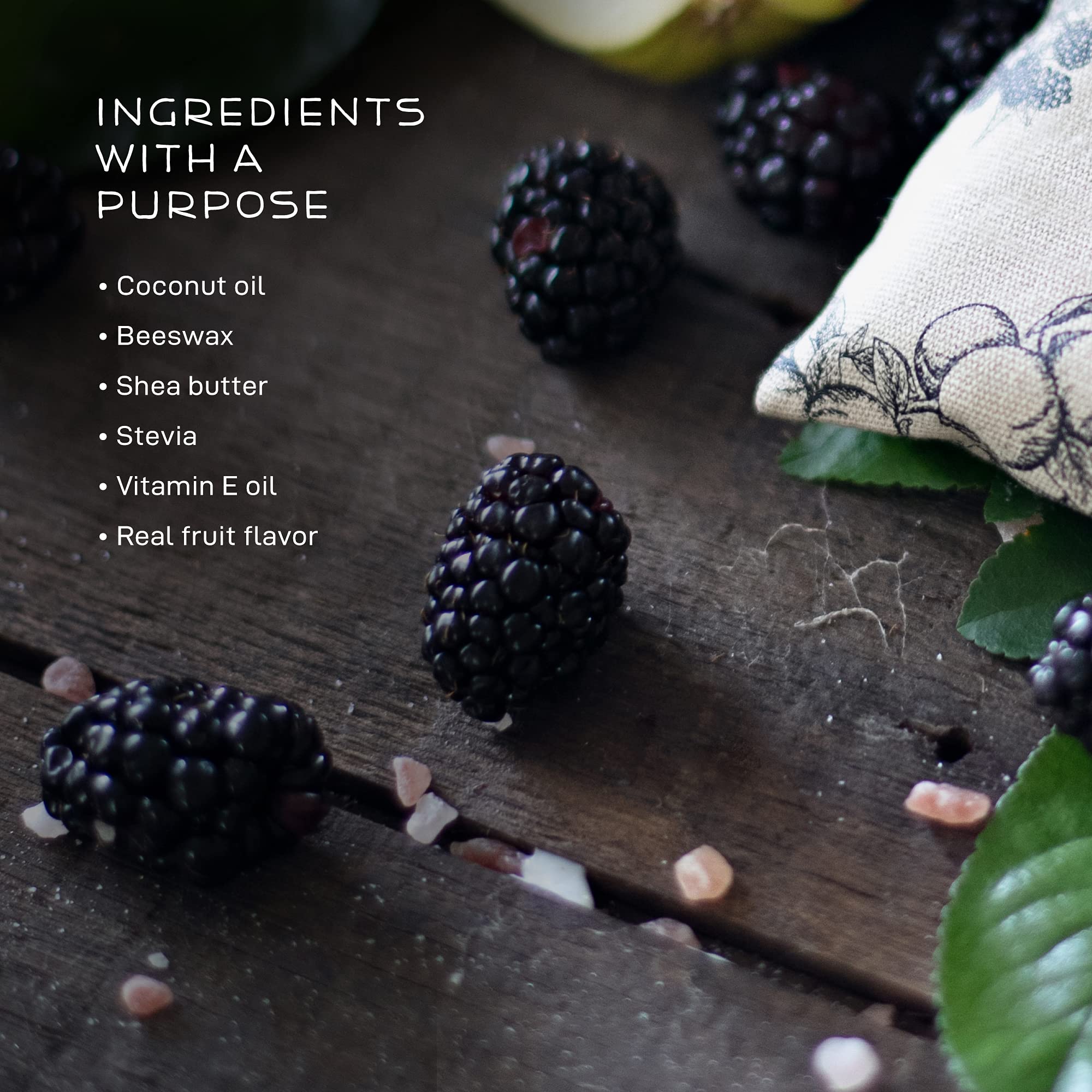 Farmstead Apothecary 100% Natural Lip Balm with Organic Beeswax, Organic Shea Butter & Organic Coconut Oil, Boysenberry Vanilla 0.25 oz