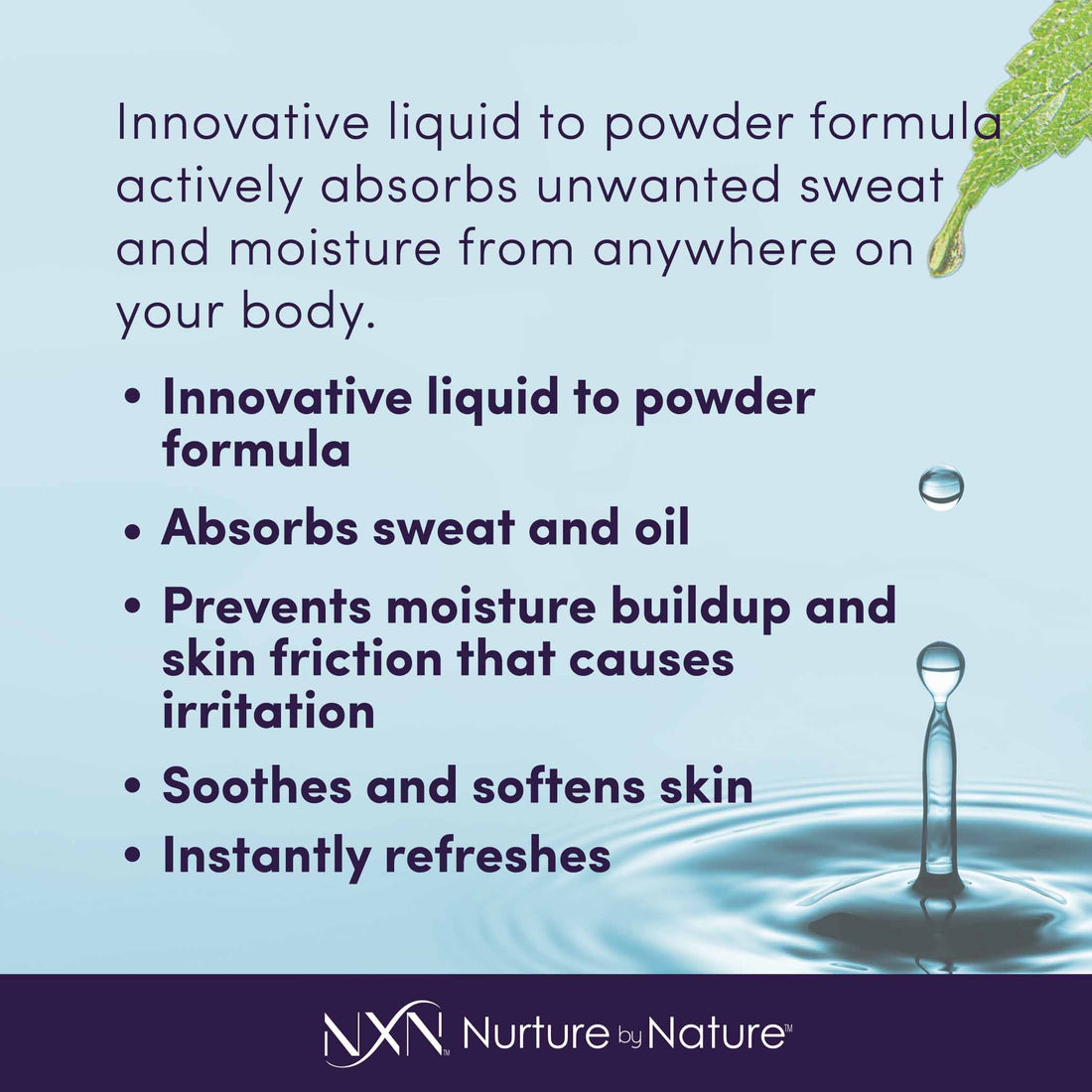 NxN Undercover Agent Liquid Powder Anti-Sweat Absorbent Body Cream Natural & Organic Formula with Aloe & Vitamin E, 3 Oz