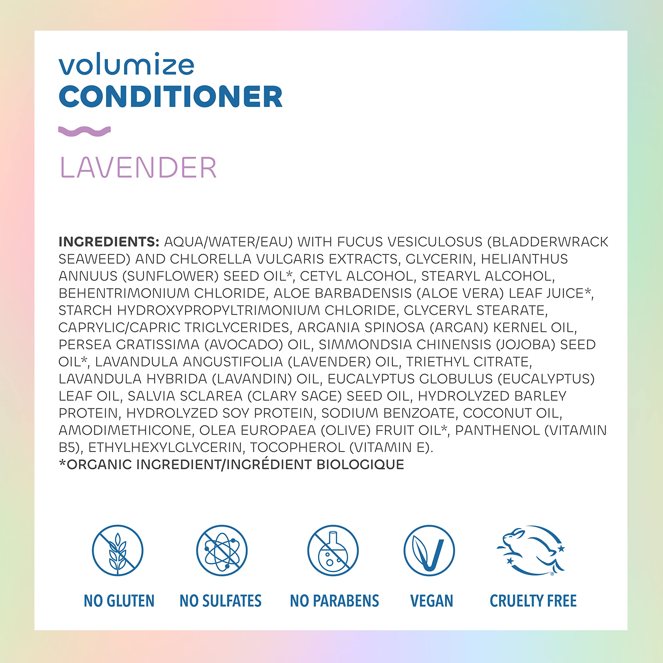 The Seaweed Bath Co. Volumizing Conditioner, Lavender, Natural Organic Bladderwrack Seaweed, Vegan and Paraben Free, 12oz