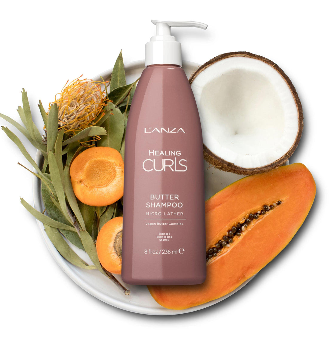 L'ANZA Healing Curls Butter Shampoo - Curly Hair Shampoo for a Creamy, Color-Safe Cleanse and Refreshed Curls - Paraben and Sulphate Free Shampoo (33.8 Fl Oz)