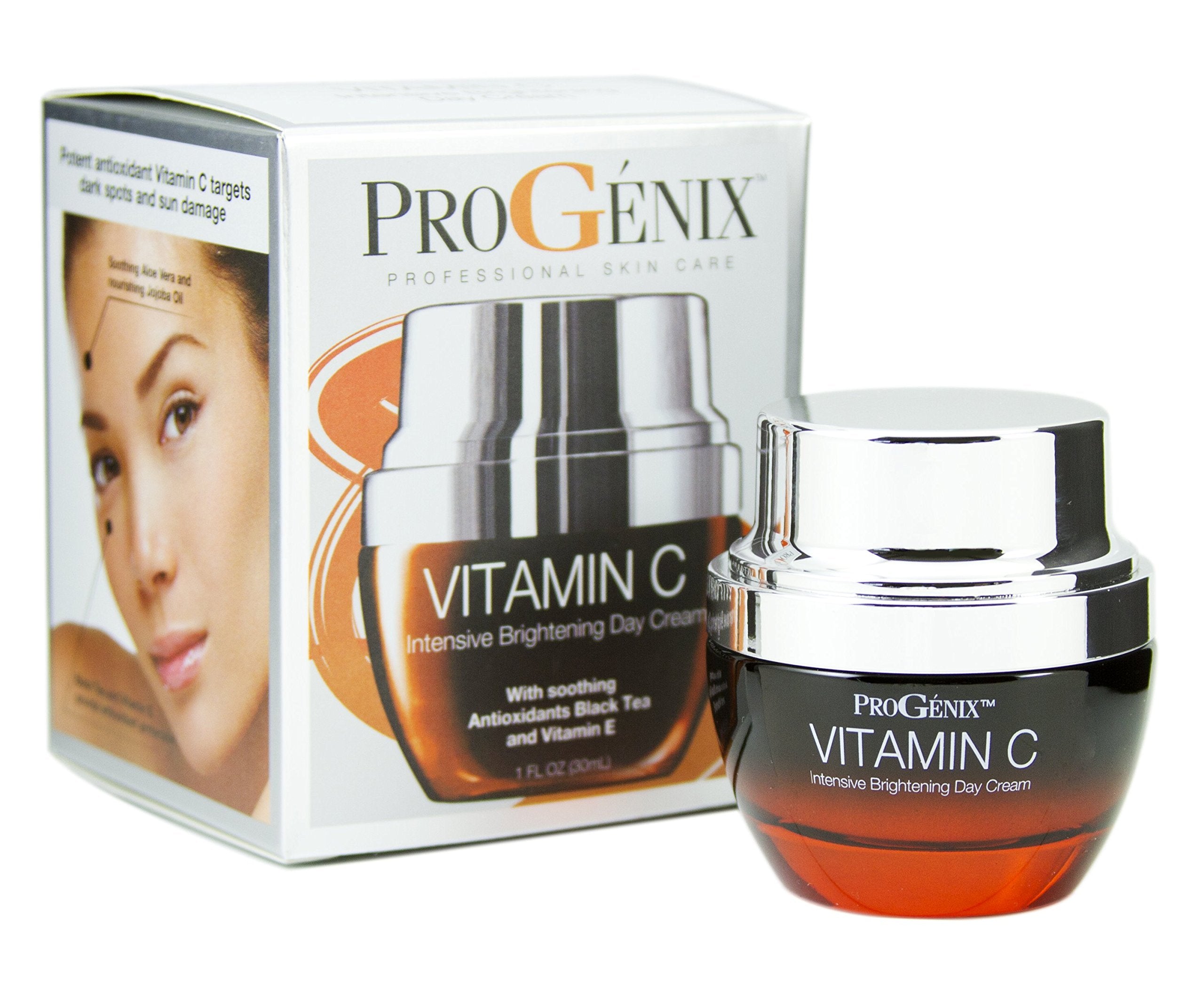 Progenix Vitamin C Intensive Brightening Day Cream For Dark Spots, Age Spots, And Uneven Skin Tone. 1Oz.