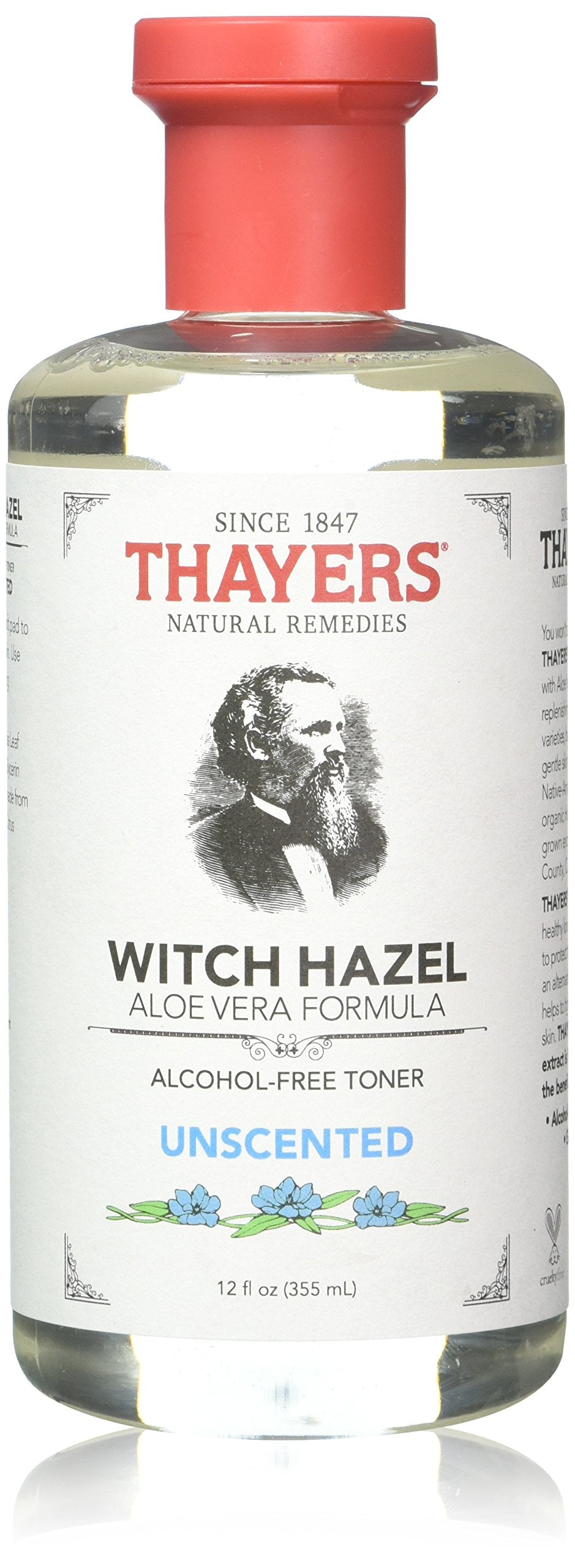 Thayers Alcohol-Free Unscented Witch Hazel And Aloe Vera Formula Toner 12 Oz. (Pack Of 2)
