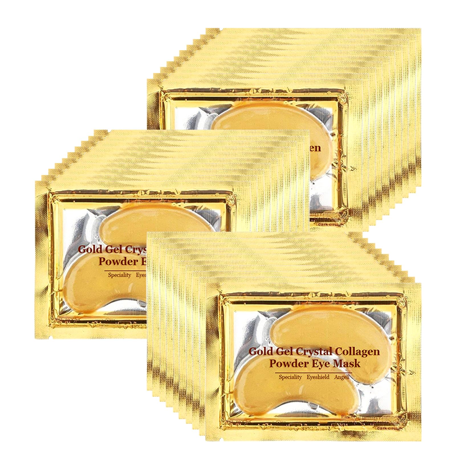 Rotus 30 Pairs Gold Eye Mask Power Crystal Gel Collagen Masks, Great For Anti Aging, Dark Circles & Puffiness