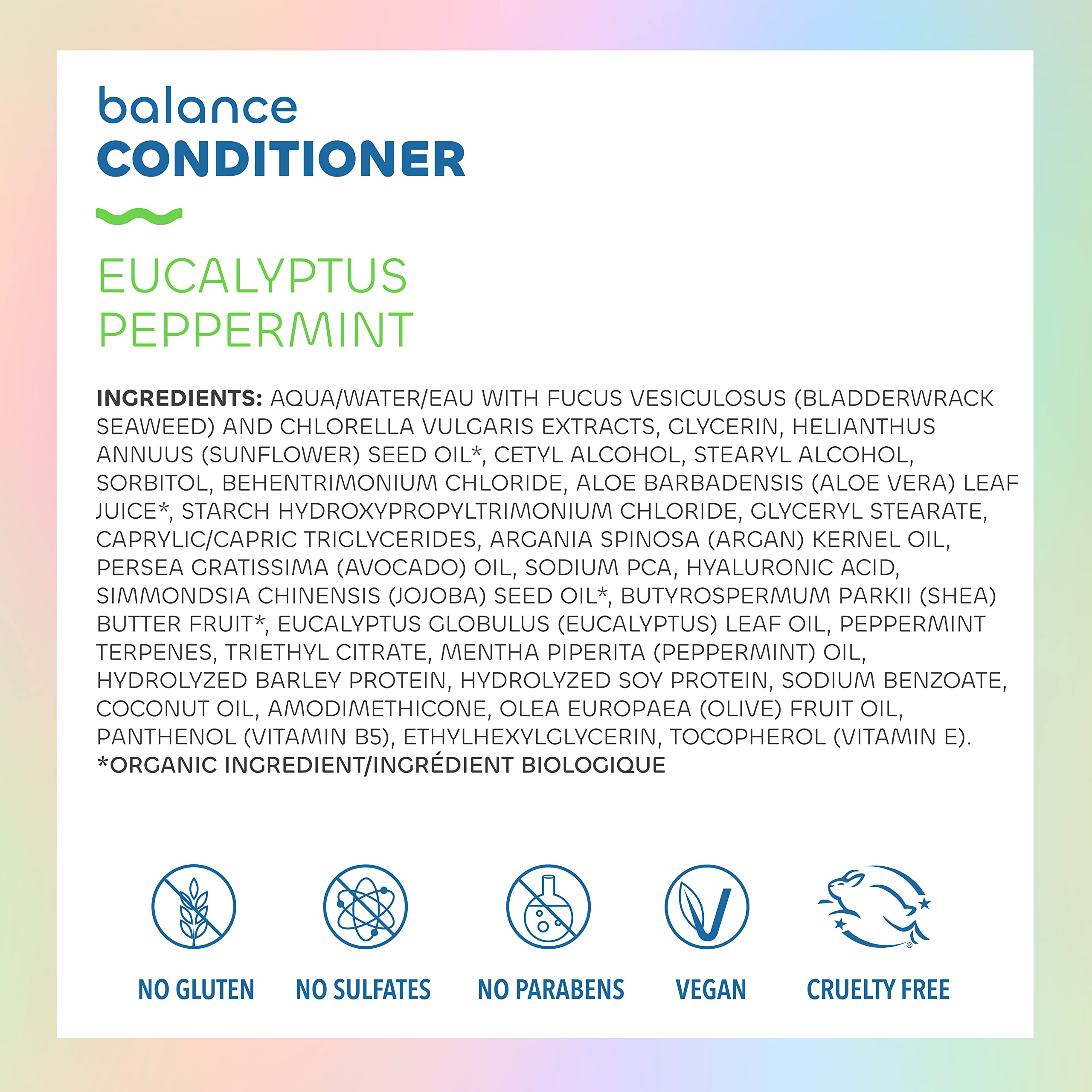 The Seaweed Bath Co. Balancing Conditioner, Eucalyptus and Peppermint, Natural Organic Bladderwrack Seaweed, Vegan and Paraben Free, 12oz