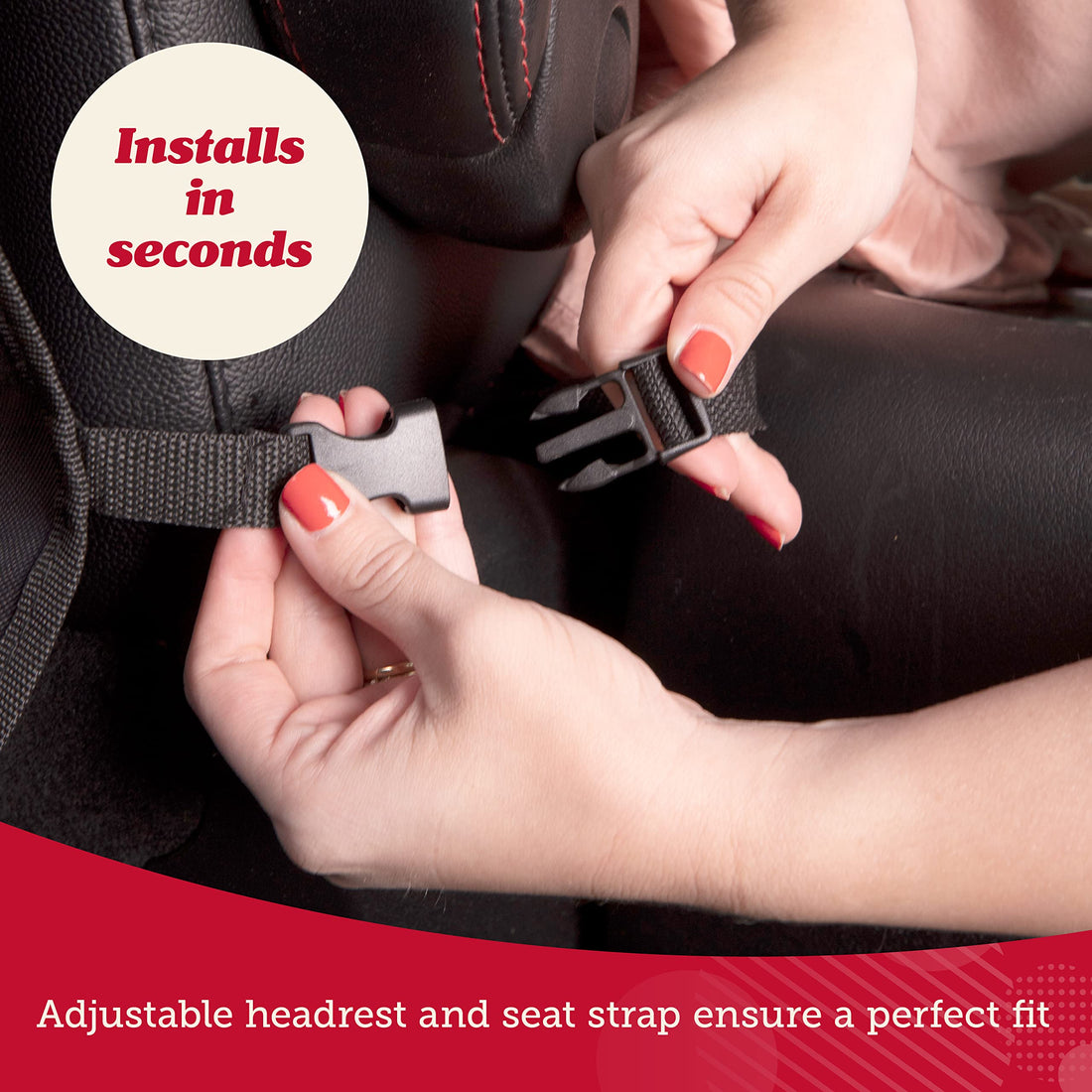 Lusso Gear Heavy Duty Kick Mats (2 Pk) - Back Seat Protector, Sag Proof, Waterproof, Car Back Seat Cover for Kids Who Make Big Messes, 3 Reinforced Storage Pockets, Premium Oxford Fabric (Gray)