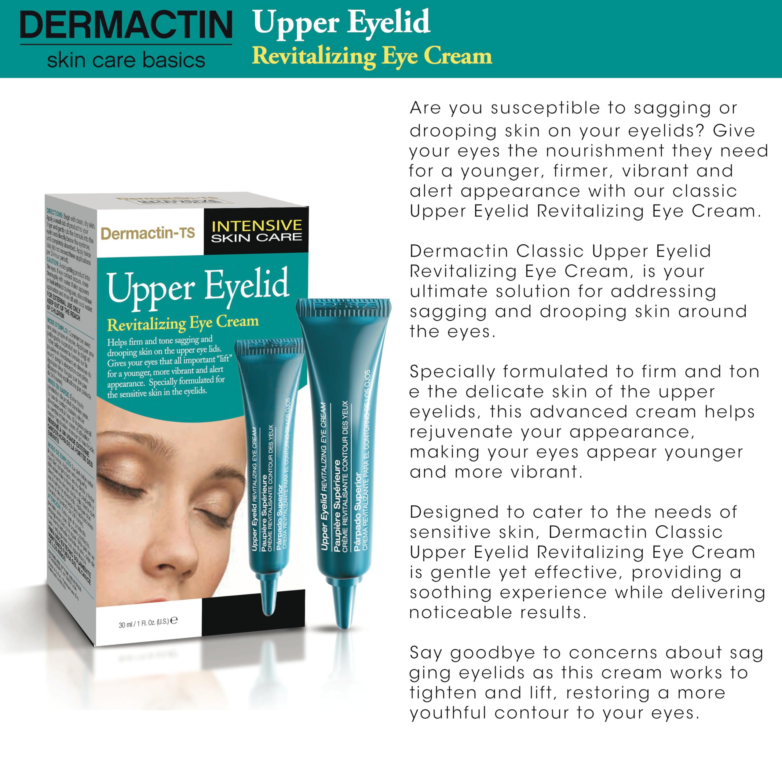 Dermactin Classic Upper Eyelid Revitalizing Eye Cream 1 oz.