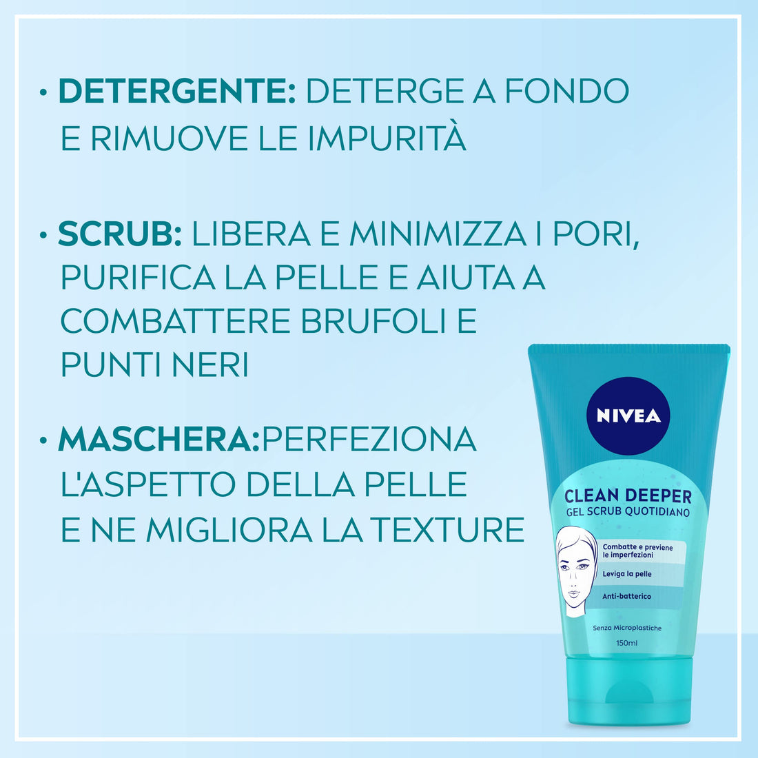 Nivea visage pure effect clean deeper gel scrub 150 ml