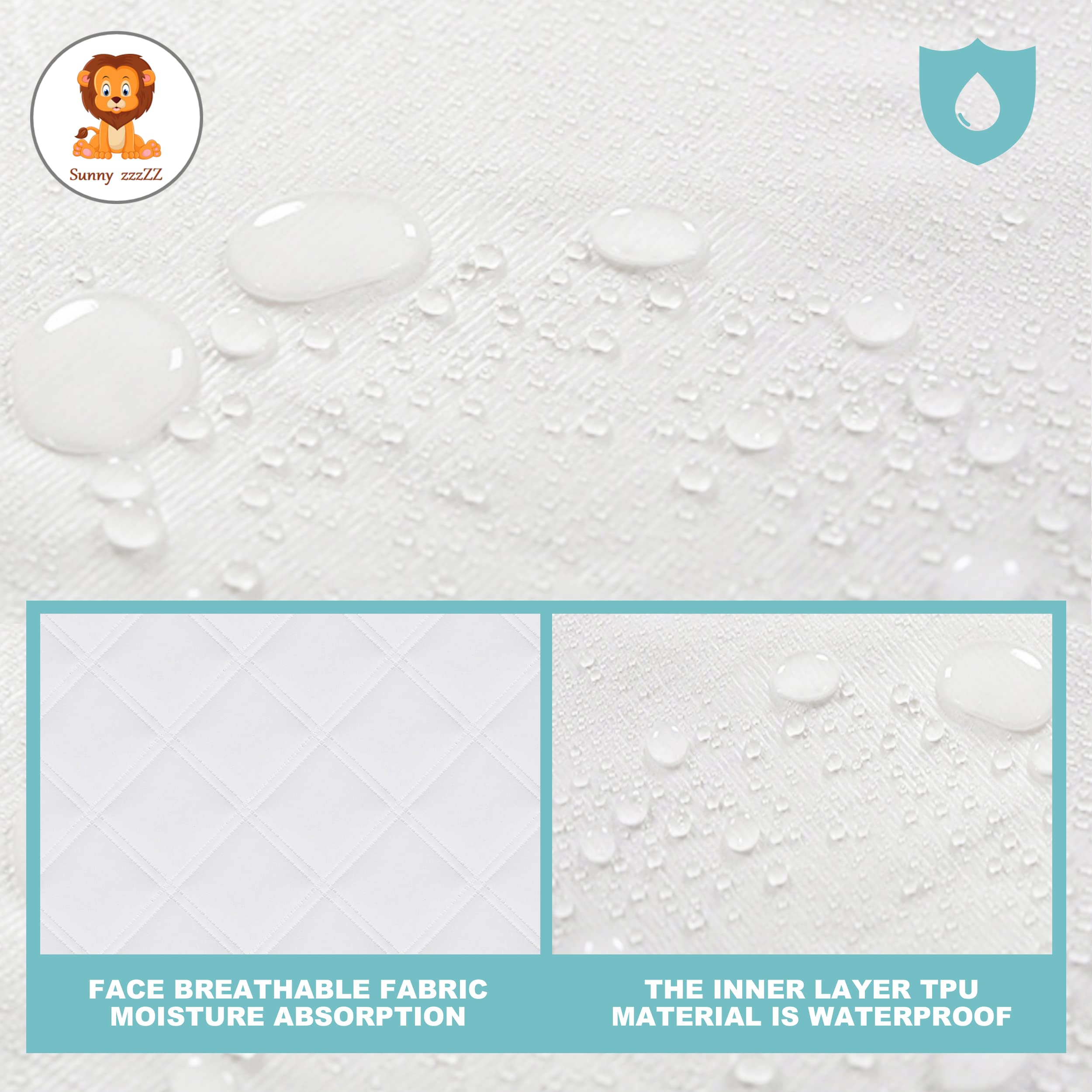 Sunny zzzZZ 6 Pack Baby Waterproof Changing Pad Liners - Quilted Thicker Ultra Soft Changing Table Cover Liners - Durable & Easy to Clean - White - 23 x 11