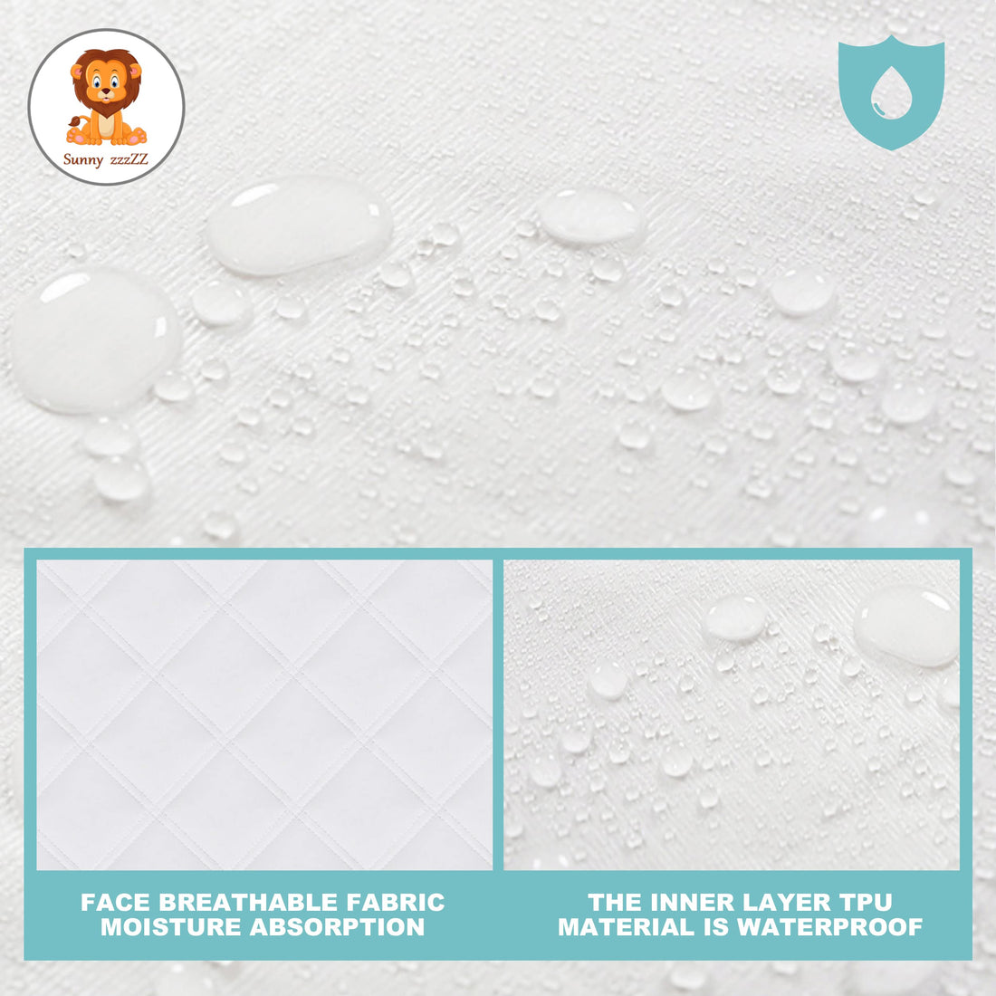 Sunny zzzZZ 6 Pack Baby Waterproof Changing Pad Liners - Quilted Thicker Ultra Soft Changing Table Cover Liners - Durable & Easy to Clean - White - 23 x 11