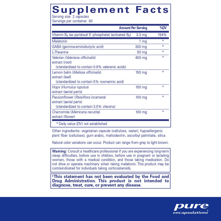 Pure Encapsulations Best-Rest Formula - Supports Restful Sleep - for Relaxation - Restful Sleep Supplement - Non-GMO & Vegan - 120 Capsules
