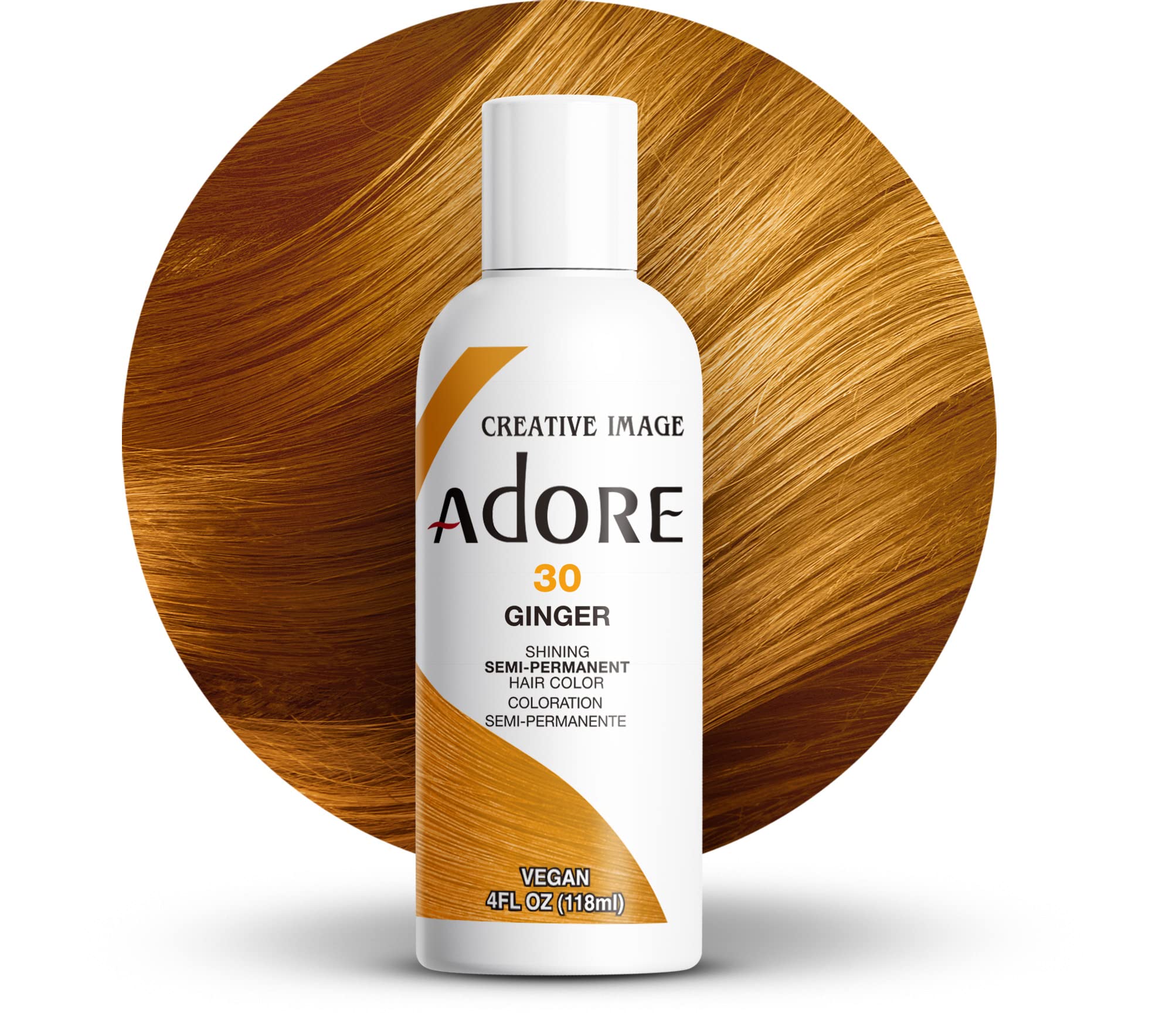 Adore SemiPermanent Haircolor 030 Ginger 4 Ounce (118ml) (3 Pack)