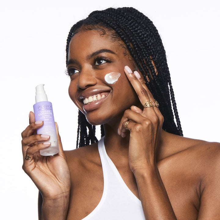 Pacifica Beauty, Vegan Ceramide Barrier Face Lotion, Hydrating, Lightweight Moisturizer, For Dry Skin, Dermatologist Tested, Safe for Sensitive Skin, Fragrance Free, 100% Vegan + Cruelty Free