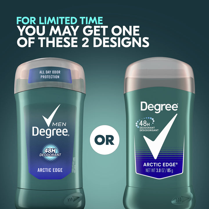 Degree Men Deodorant Stick, Arctic Edge 48 Hour Protection, 3 oz, 2 ct