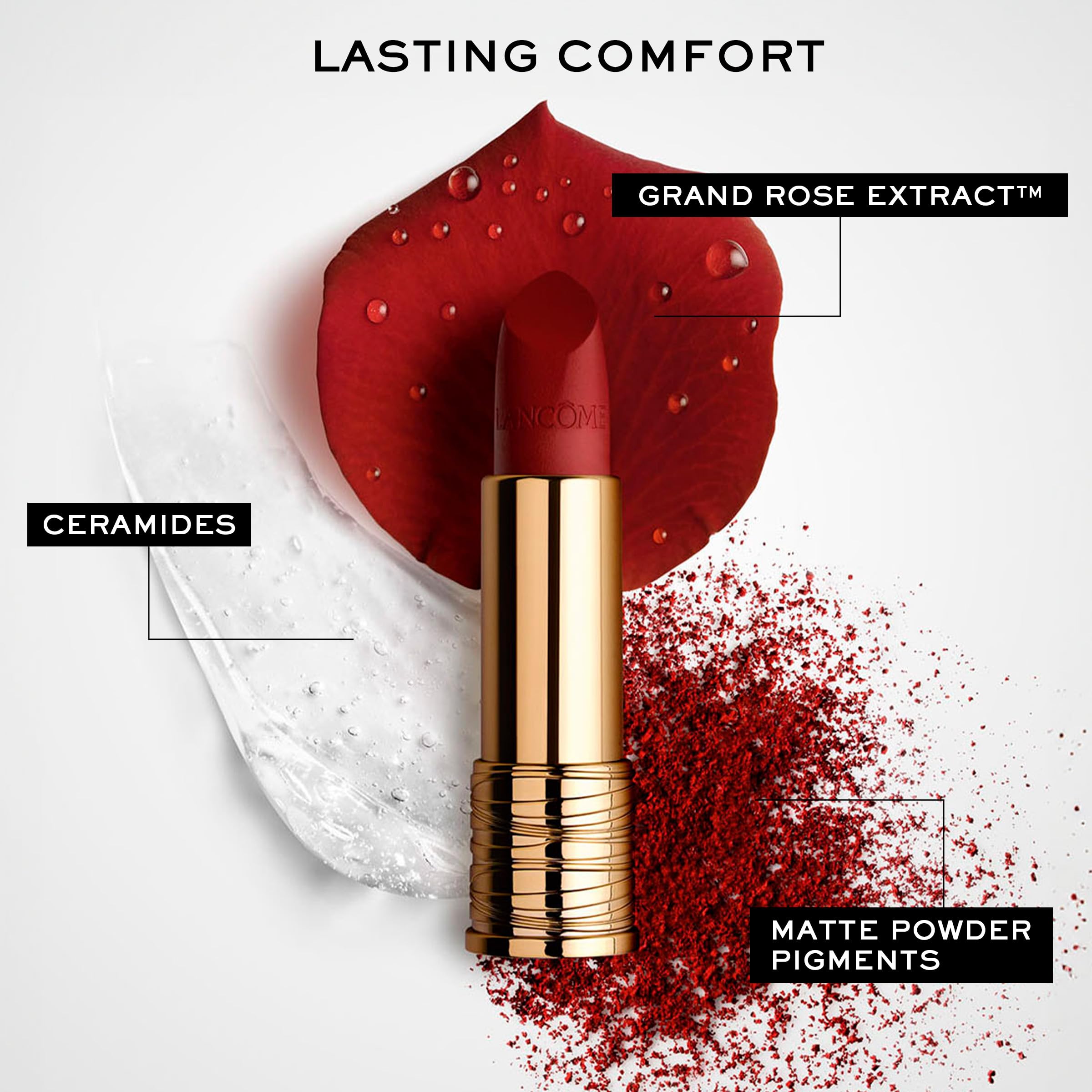 Lancôme L'Absolu Rouge Drama Matte Lipstick - Bold Matte Finish - Lasting Comfort & Hydration - 196 French Touch